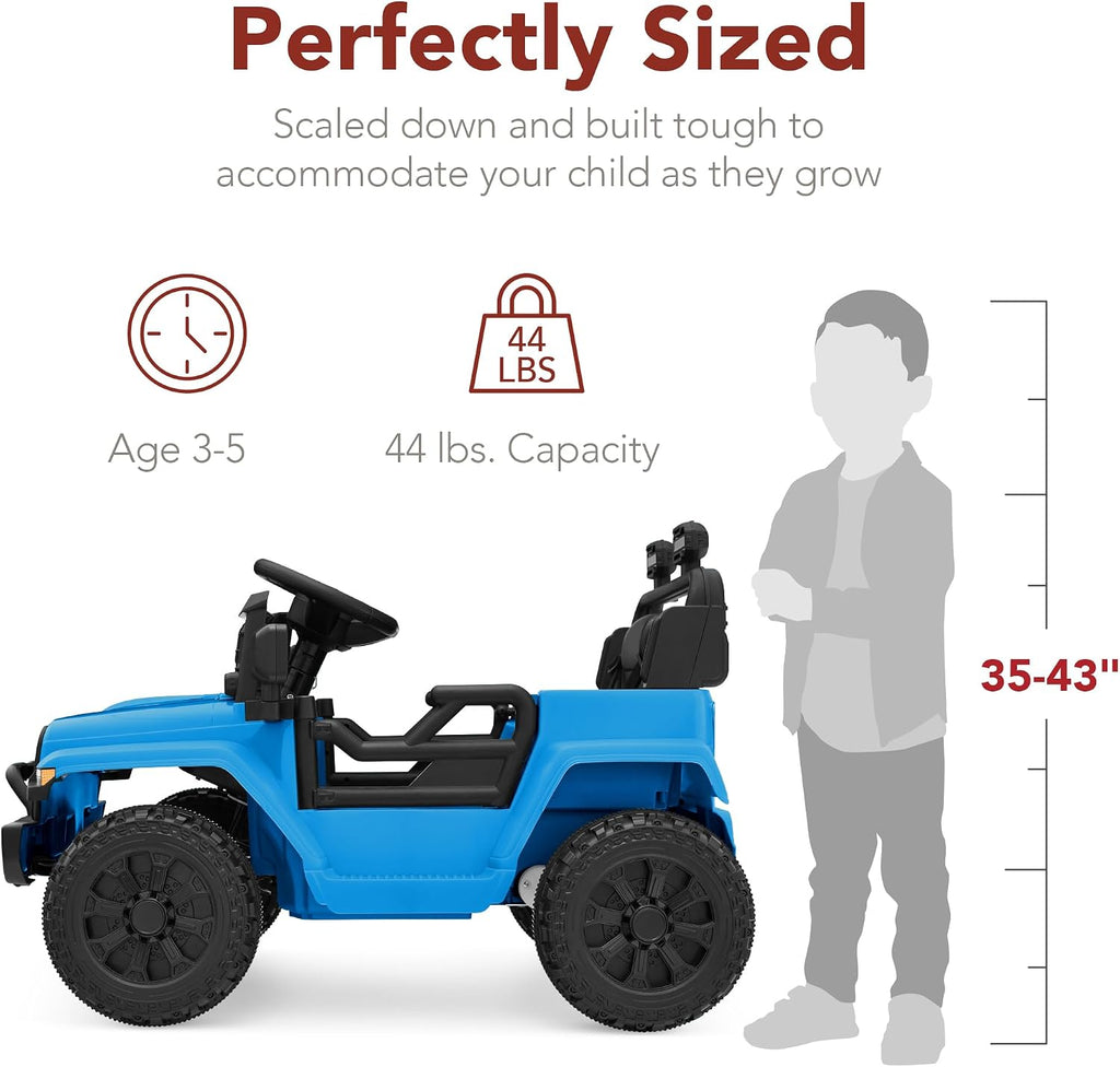 Best Choice Products 6V Kids Ride On Toy, Mini Truck, Electric Play Car w/Parent Remote Control, 4-Wheel Suspension, LED Lights, 2 Speeds, Functional Horn, 3.1MPH Max Speed - Light Blue