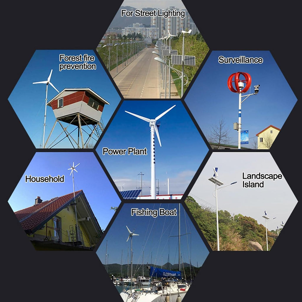 Small Windmill Generator, Wind Turbine Generator with Controller, 12v Voltage, 400w/1000w Turbine Generator, 5 Blades, for Ship, Outdoor Terrace(1000w)