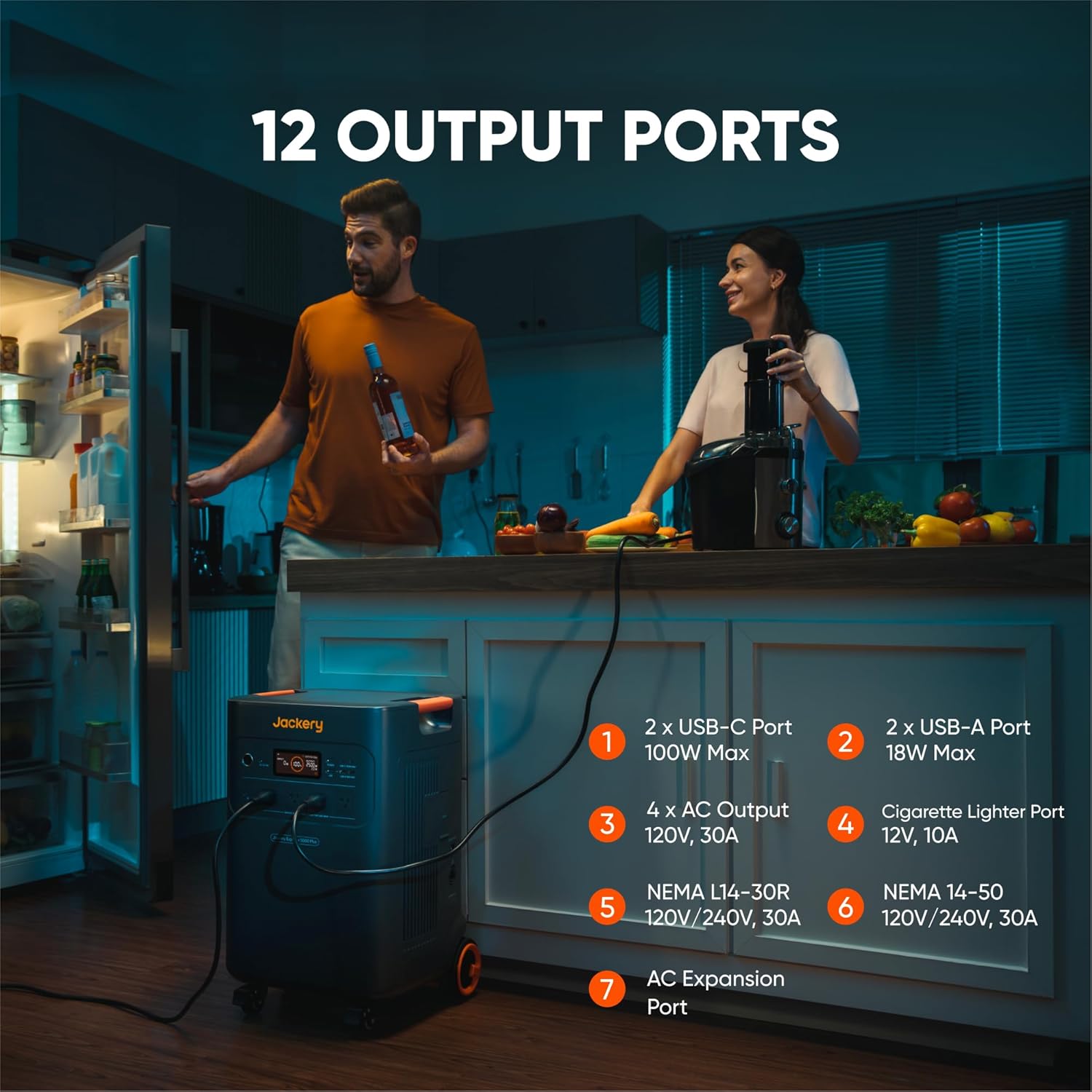 Jackery Solar Generator 5000 Plus Portable Power Station with 2x 500W and Automatic Transfer Switch, 5040Wh Power Station, 7200W AC Output Solar Generator for Home Use, Emergency Backup