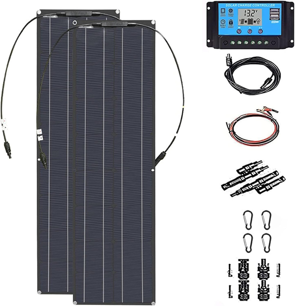Solar Panel Portable Solar Panel 2X100W Monocrystalline Solar Charger Solar Panel for Smartphone PowerCamera Outdoor Camping Travel and