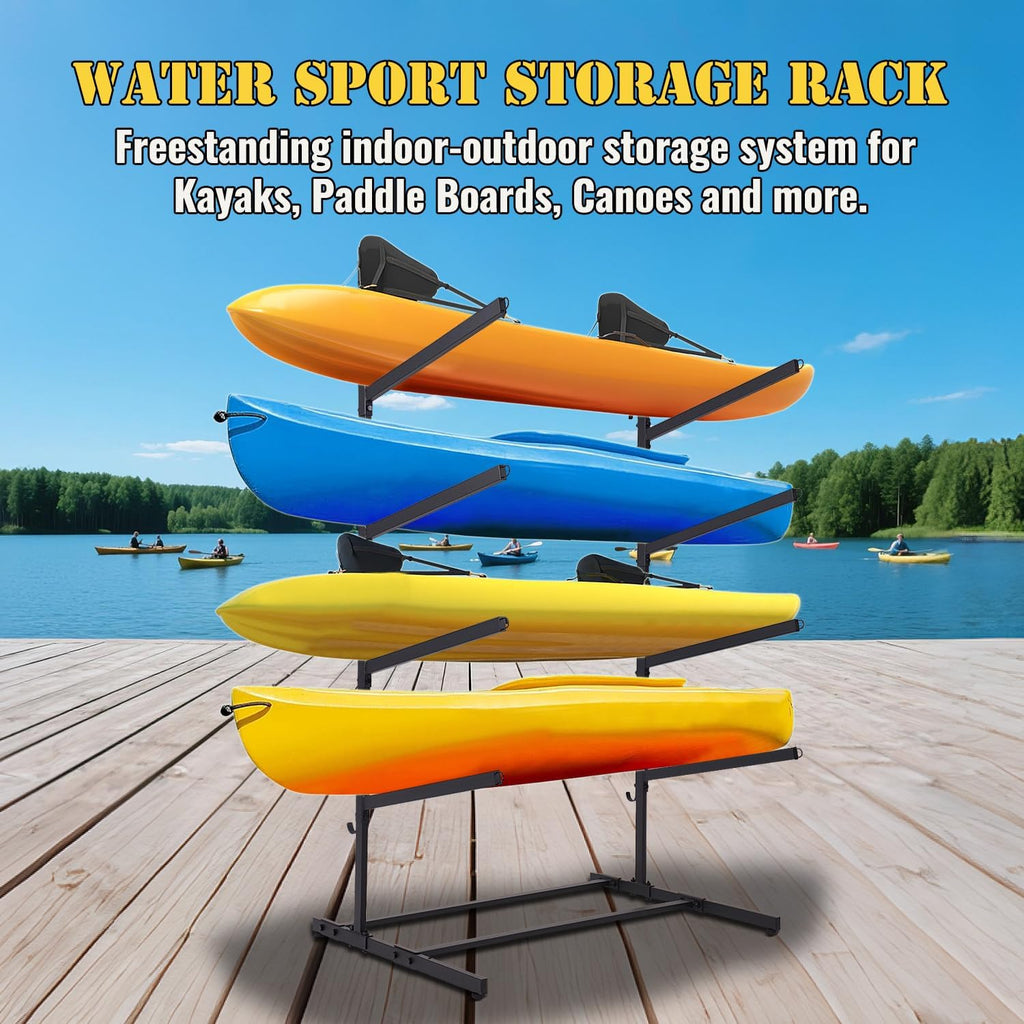 Kayak Storage Rack, Heavy Duty Kayak Racks for Garage and Outdoor Storage, Storage Rack for Kayak, Canoe, Surfboard & Paddleboard.