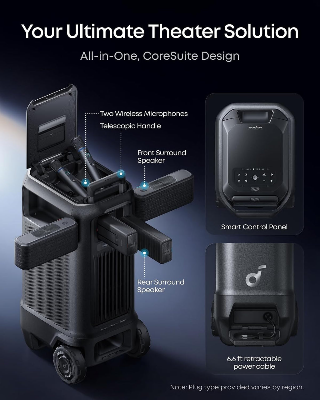 soundcore Nebula X1 Pro Triple Laser 4K Home & Outdoor Cinema Projector, 3500 ANSI Lumens Mobile Theater, 7.1.4 Spatial Sound, Official Dolby Atmos, Optical Zoom, 56000:1 Contrast, Intelligent Setup