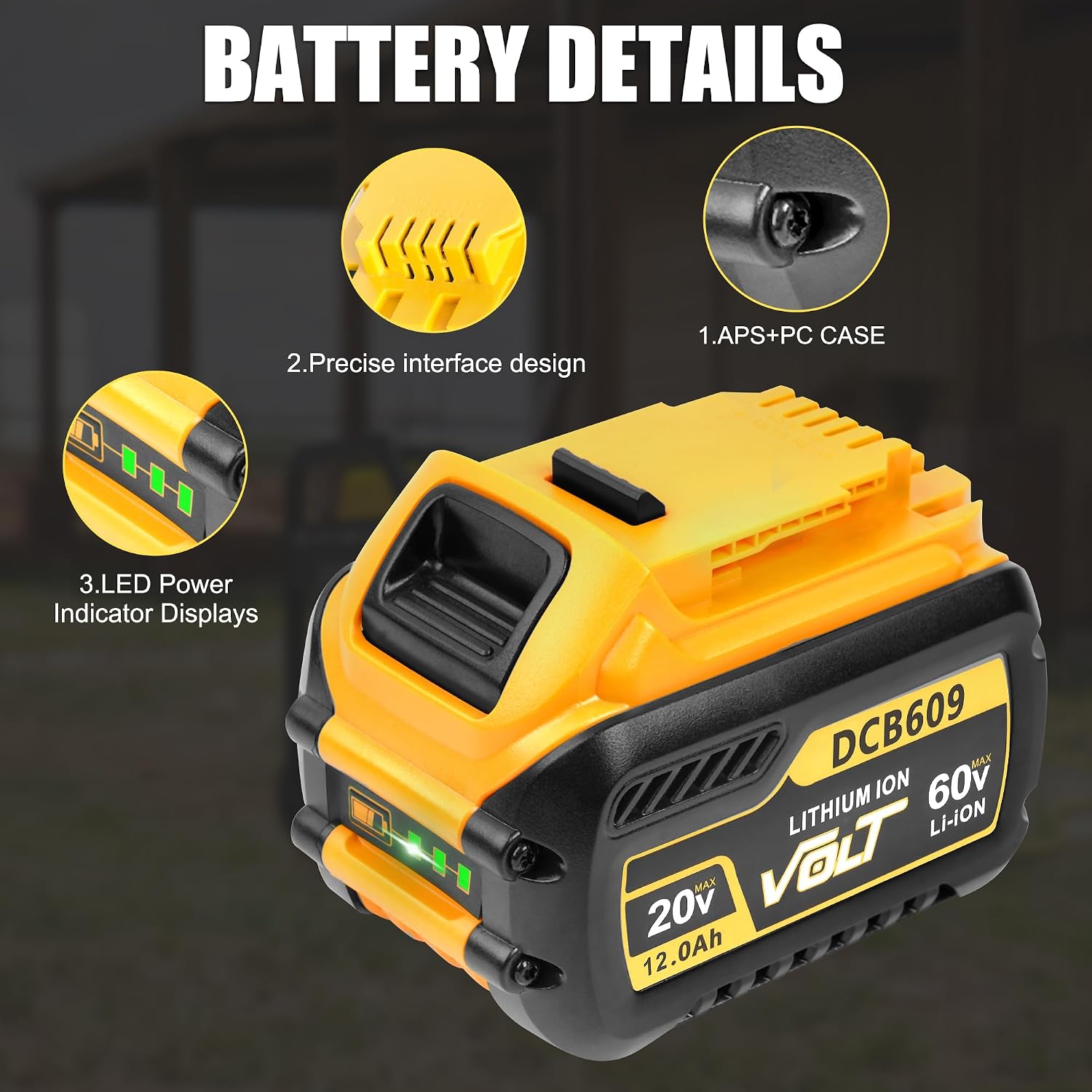 2-Pack 12.0Ah Replacement Battery for DeWalt FlexVolt 20V/60V Max – Compatible with DCB606, DCB609, DCB612, DCB200, DCB205, DCB206 – High Capacity Lithium-Ion Batteries for Cordless Power Tools