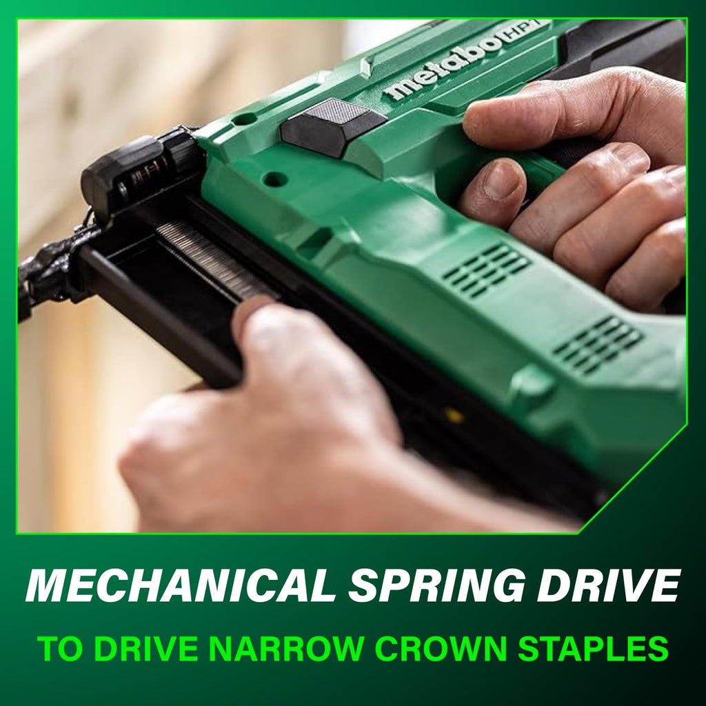 Metabo HPT 18V MultiVolt Cordless Narrow Crown Stapler Kit, 18 Gauge 1-1/2' Stapler with Power Tool 2.0Ah Lithium Ion Battery, Drives 1/2' to 1-1/2' Staples, 5-Year Warranty, N1804DB