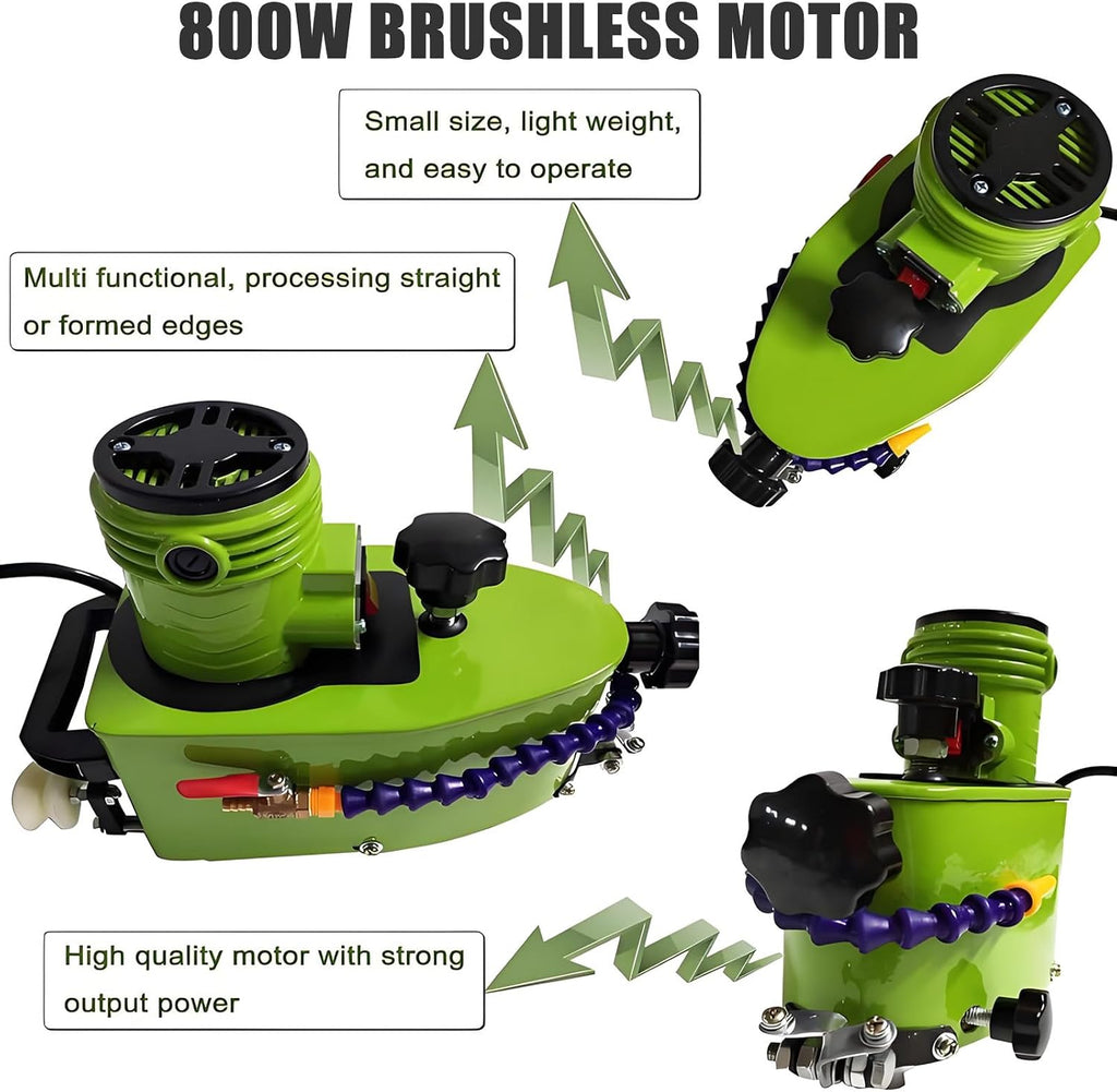 Electric Glass Edge Grinder With Cooling Water - Diamond Wheels Electric Small Glass Edging Machine For Glass/Ceramic/Marble, Portable & Easy To Used 6mm