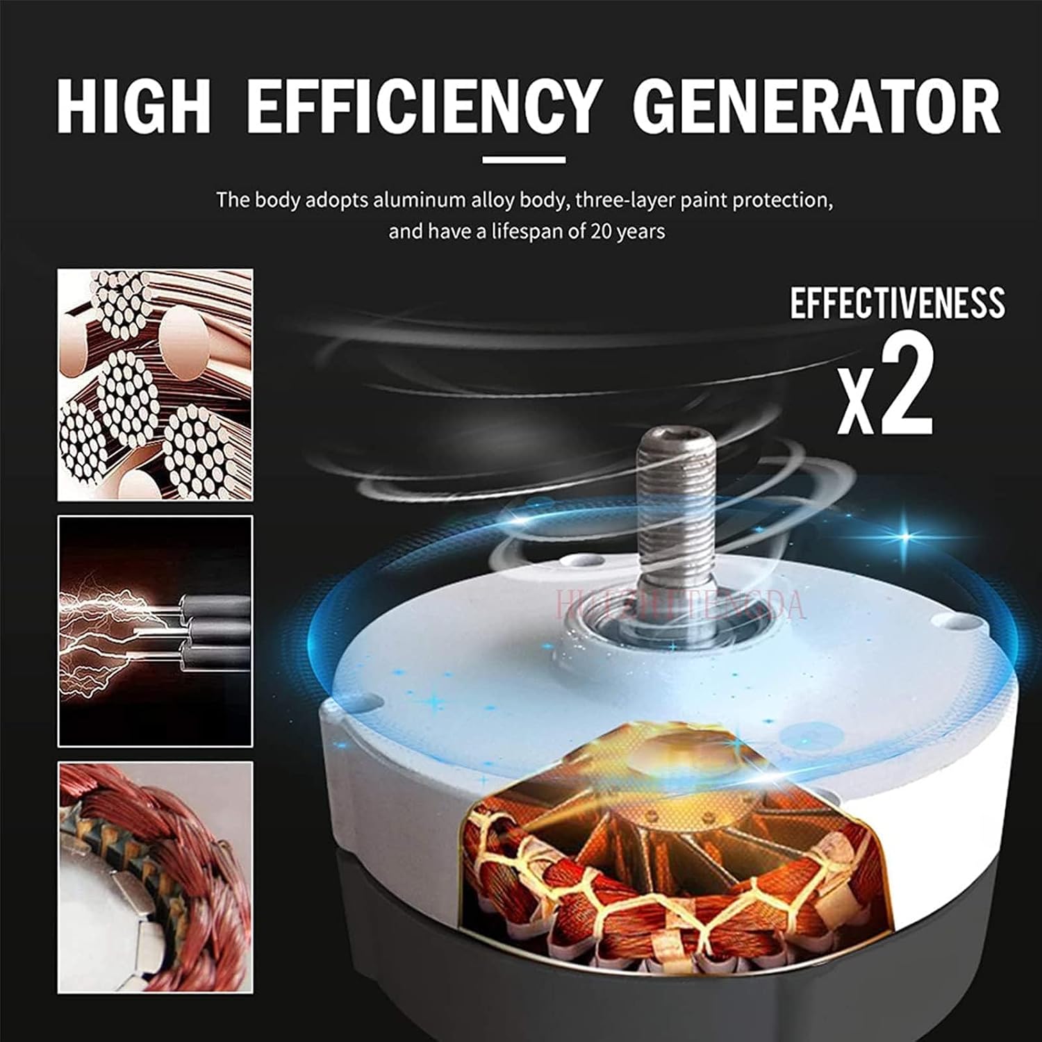 Noiseless Wind Turbine Generator Kit 3000W 12V 24V 48V Portable Wind Power Turbine Generator Kit 3 Blade +Controller Suitable for Patio Outdoor,24v
