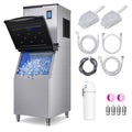 Coolake Commercial Ice Maker Machine 550lbs/24H with 360lbs Storage, 22' Air Cooled Stainless Steel Industrial Ice Machine, Filter Reduce Water Scale up to 99% for Restaurant Hotel, DOE ETL Listed
