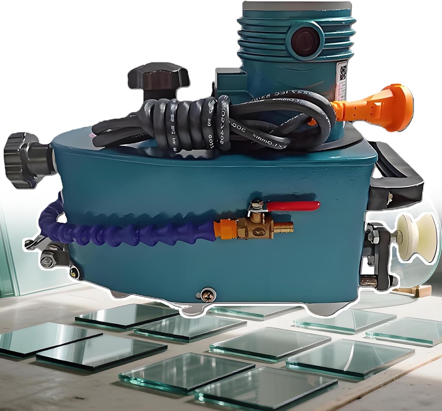 2025 New Electric Glass Edging Machine, 800W Portable Small Glass Edger with Diamond Wheels for Straight/Round Edge, DIY-Friendly & Water Cooling for Glass, Tile, Marble AllMM