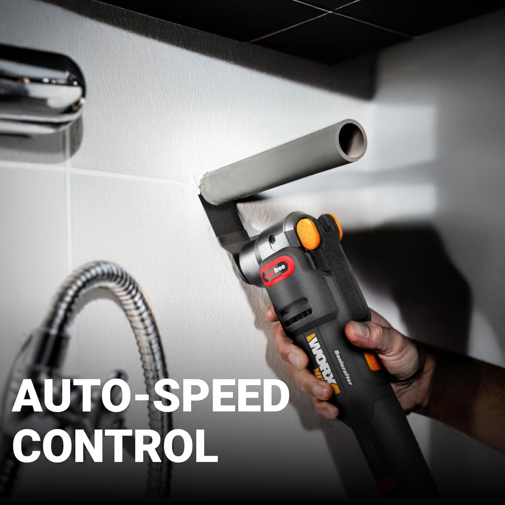 Worx Nitro 20V Cordless Oscillating Multi Tool with 5° Oscillation Angle, VibraFree Technology, Slim-body Design, 2.0 Ah Battery and Charger Included, 23 Pieces Accessories with Carrying Bag, WX698L