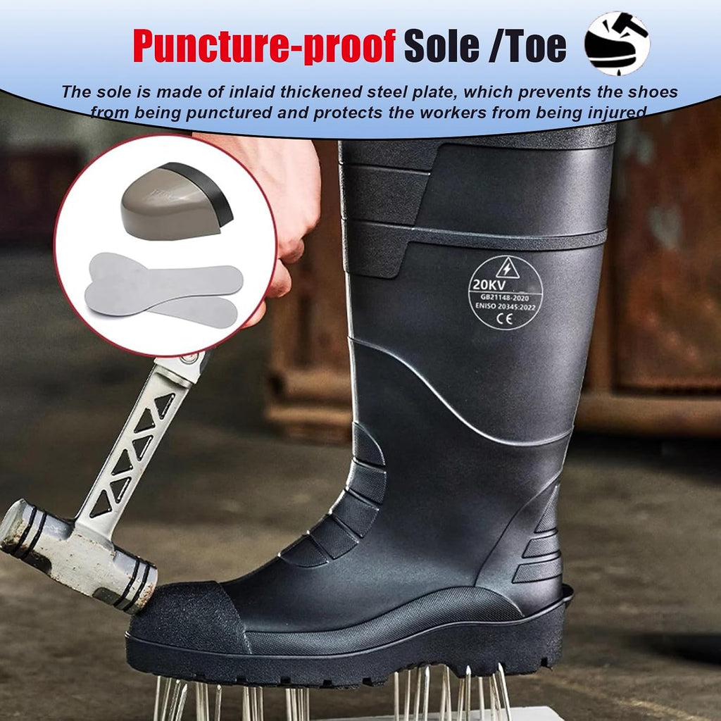 HAIXHX Protection Industrial Safety Footwear，Wear Resistant Industrial Grade Fleece-Lined Insulated Boots for Power Station Maintenance(Foot Length 26.5cm)