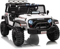24V Ride on Car for Kids, 2 Seater Electric Truck with Parent Remote Control, Spring Suspension, 2 Speeds, LED Headlight & Music Player, Kids Electric Vehicle for Aged 3-8 Years, White