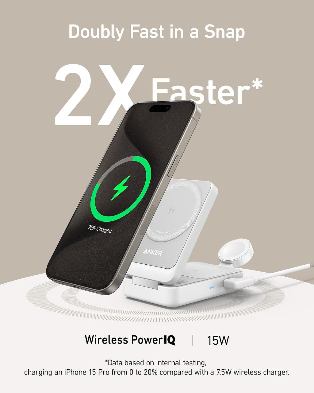 Anker MagGo Wireless Charging Station Magnetic 5,000mAh Wireless Portable Charger
