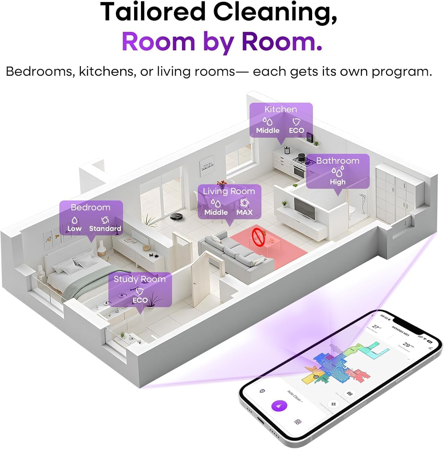 MONSGA Robot Vacuum and Mop Combo, 7000Pa Robotic Vacuum with Lidar Navigation, 180mins Runtime, Tangle-Free Robot Mop, 5 Editable Maps, APP/Remote/Voice Control, Ideal for Hard Floors and Carpets