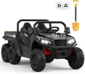GarveeLife 24V 2 Seater Ride on Dump Truck with Remote Control for Big Kids, 4WD 6 Wheels Ride on Car w/Music Player & LED Lights, Ride Toy Gift for Kid