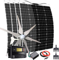 880W Wind Solar Backup Power Supply Charging Kit Home Off Grid Sytem :400W Wind Turbine Generator/480W Flexible Mono Solar Panels/Charge Controller/Accessory 12V 24V Battery Charger