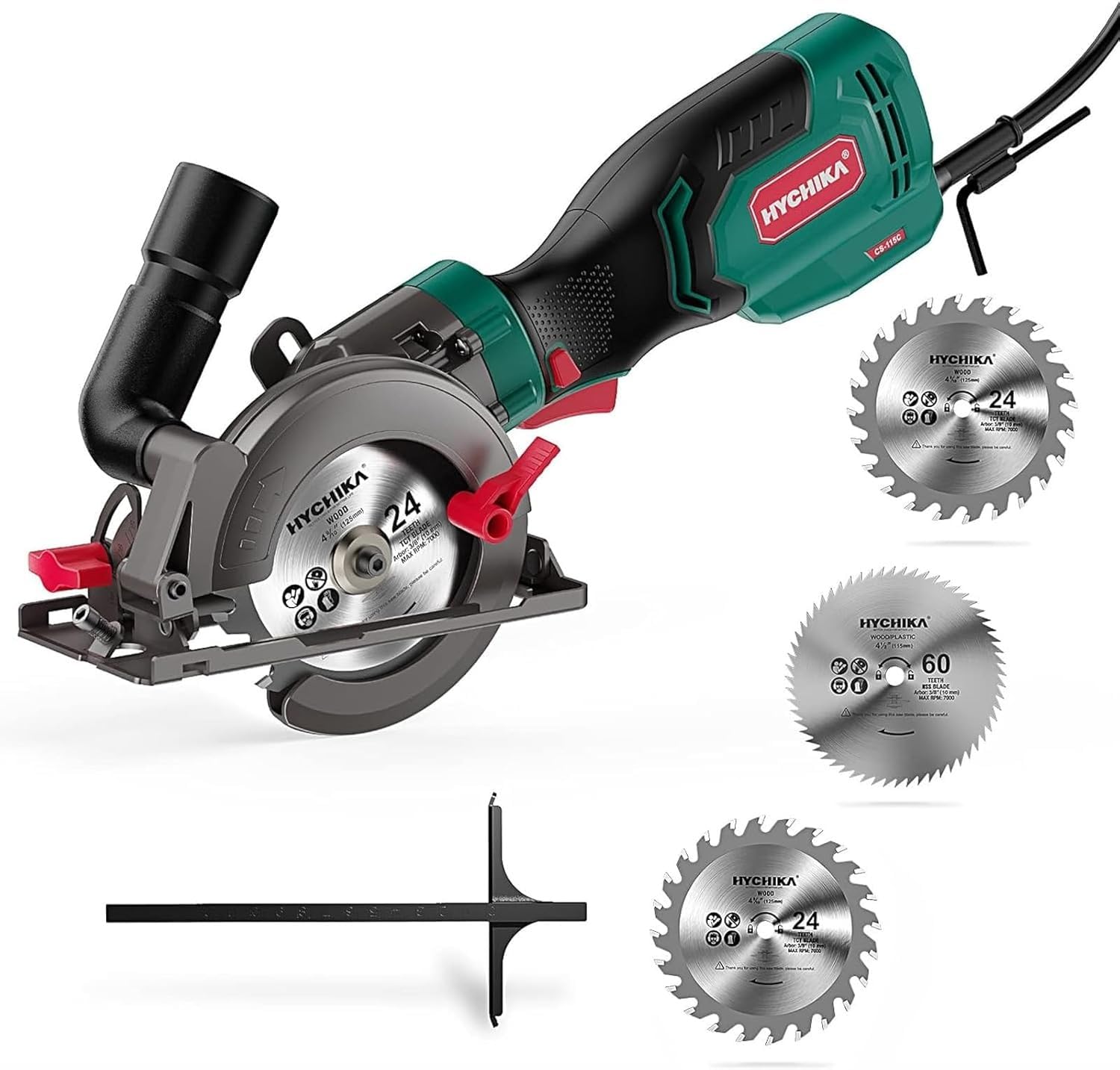 HYCHIKA Reciprocating Saw, 6.2A Mini Circular Saw with 3 Blades, 2-Tool Power Tool Combo Kit