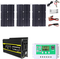 3000W Solar Power System Kit - 12V to 110V/220V Inverter, 75W Folding Solar Panel, 50A Charge Controller, Portable Solar Generator for Home & Off-Grid Use (Black)