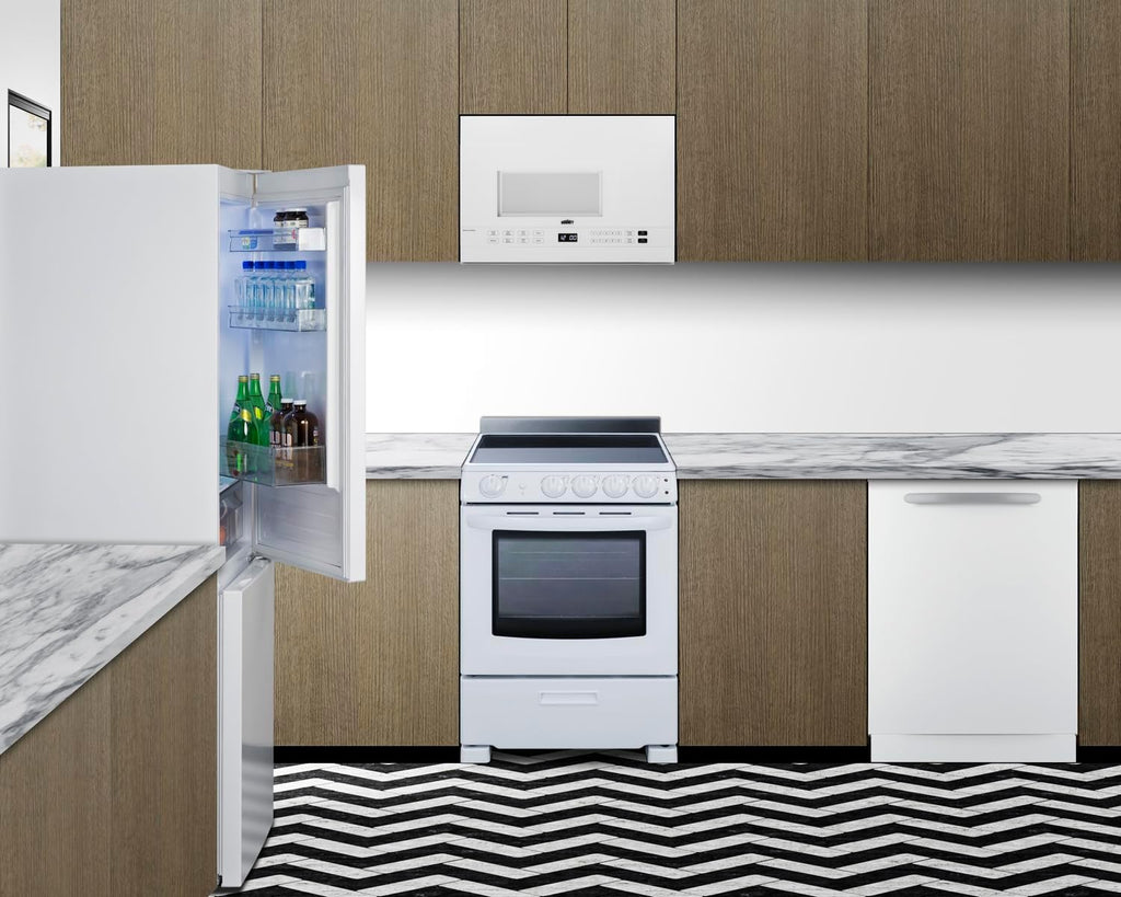 Summit 24' Bottom Freezer Refrigerator, Counter Depth Refrigerator- Freezer, Energy Star, White - FFBF121W (Right Hand Door)