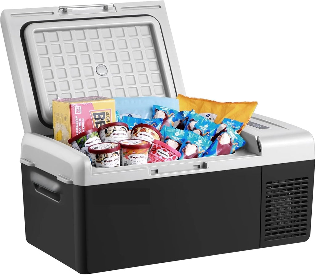 FC15 Black Portable Car Refrigerator Portable Freezer 15L Electric Cooler 12/24V Car Fridge For Camping Truck RV Travel