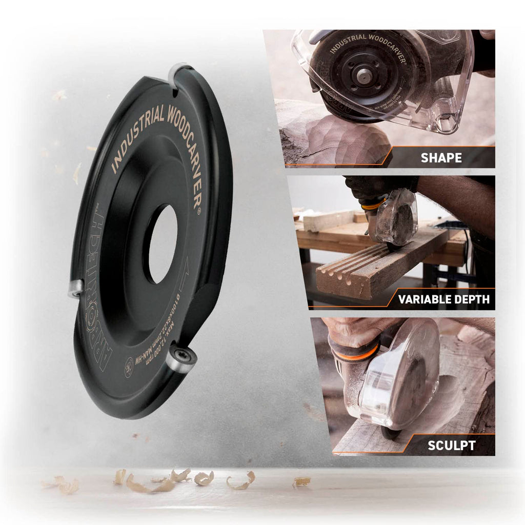 ARBORTECH Industrial Woodcarver | Ø 100 mm Carbide Wood Carving Disc for Angle Grinder | IND.FG.100
