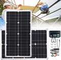 250W Solar Panel, with 30A Charge Controller Foldable Solar Panel Solar Generator, Emergency Power Supply for Outdoor Camping Travel Fishing,2 * 250W