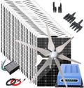 3280W Solar Panel Wind Turbine Generator Kit 24V Battery Charger: 24pcs 120W Flexible Monocrystalline Solar Panels & 400W Windmill & 60A MPPT Charge Controller