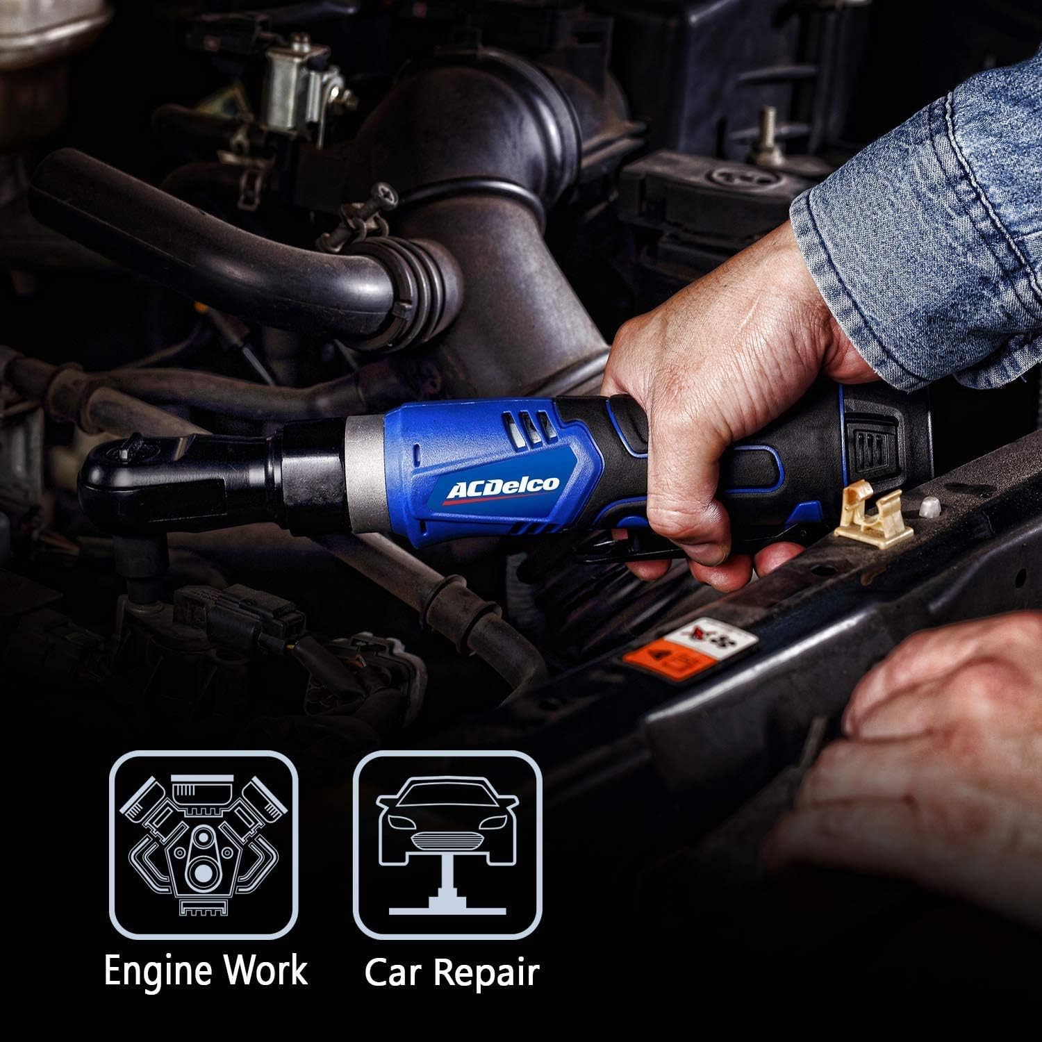 ACDelco ARW1209-K16 G12 Series 12V Li-ion Cordless 3/8' Rachet Wrench & Compact Drill Driver Combo Tool Kit
