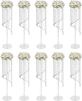 10Pcs Luxurious Acrylic Crysta Flower Stand, Wedding Centerpieces on Floor, Tall Flowers Arrangement Stands, Tabletop Vase, for Wedding Party, Dinner Event, Hotel/Home Decor
