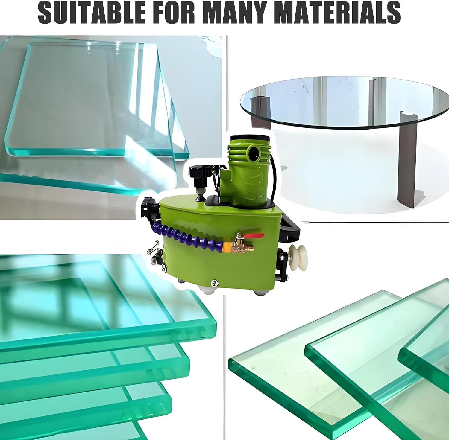 Electric Glass Edge Grinder With Cooling Water - Diamond Wheels Electric Small Glass Edging Machine For Glass/Ceramic/Marble, Portable & Easy To Used 6mm