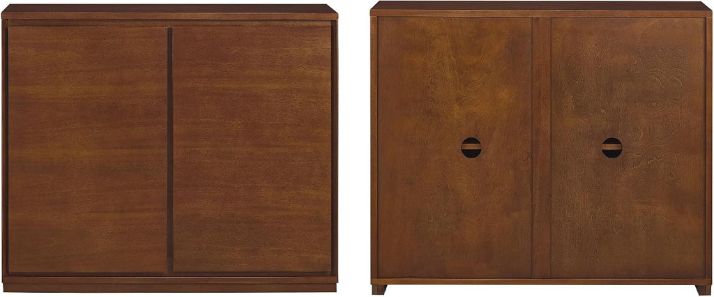 LKTART 39' Narrow Sideboard Buffet Cabinet,Thin Entryway Storage Cabinet | Walnut Wood Small Sideboard Storage Cabinet;Mid Century Modern Thin Entryway Cabinet for Living Room,Hallway,Small Space