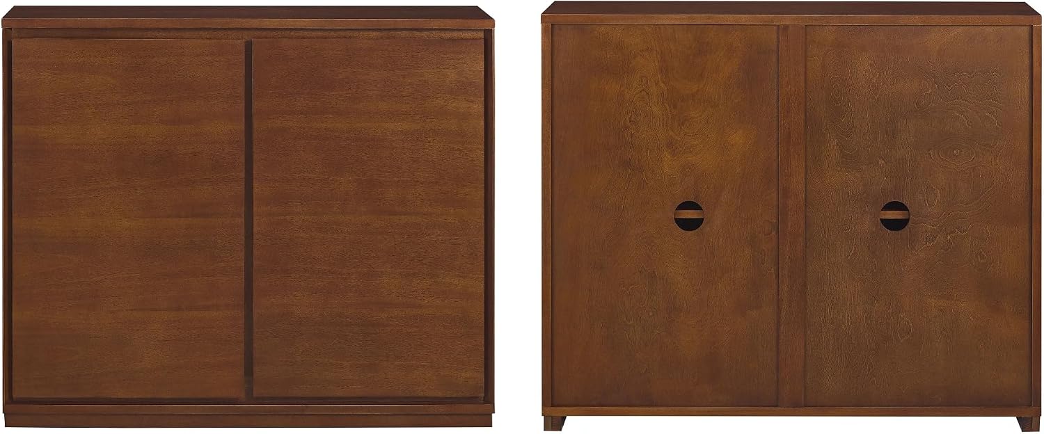 LKTART 39' Narrow Sideboard Buffet Cabinet,Thin Entryway Storage Cabinet | Walnut Wood Small Sideboard Storage Cabinet;Mid Century Modern Thin Entryway Cabinet for Living Room,Hallway,Small Space