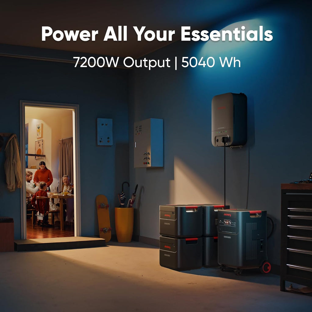 Jackery Solar Generator 5000 Plus Portable Power Station with AC Cable, 5000Wh LiFePO4, 7200W 120V/240V AC Output, Expandable to 60kWh, Essential Home Backup for Power Outages (Solar Panel Optional)