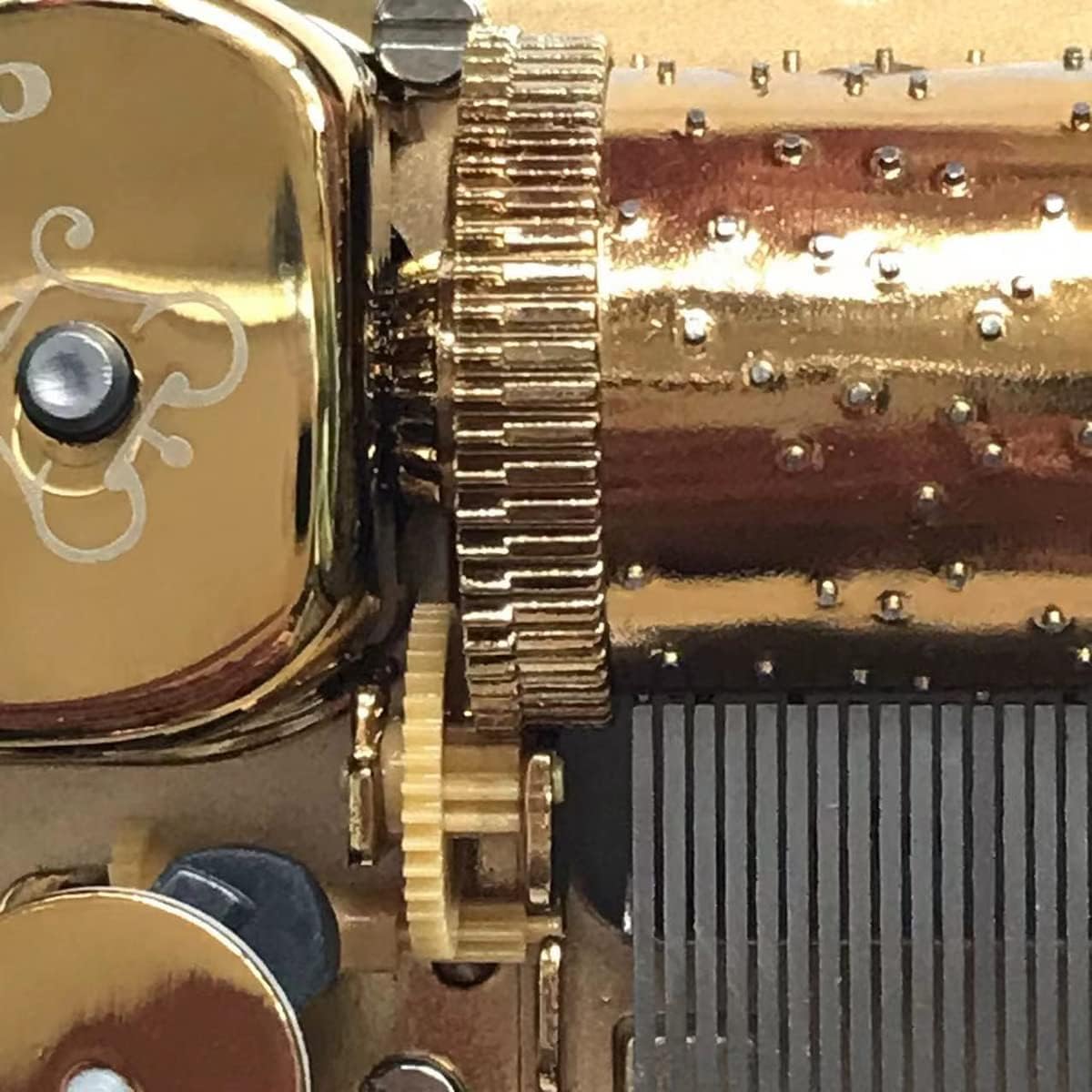 BinkeGG Play (Memory) 30 Note Golden Sankyo Music Box Mechanism Music Box Parts Musical Movement for DIY Musical Boxes (15 Tunes Option)