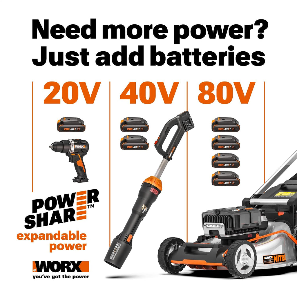 WORX Brad Nailer Cordless, 20V 18 ga Brushless Nail Gun Cordless, High Driving Power, Up to 2-⅛' into Hardwood, Narrow Nose, 3 LEDs, 3000 Nails & 20V 2.0 Ah Battery and Charger Included, PowerShare