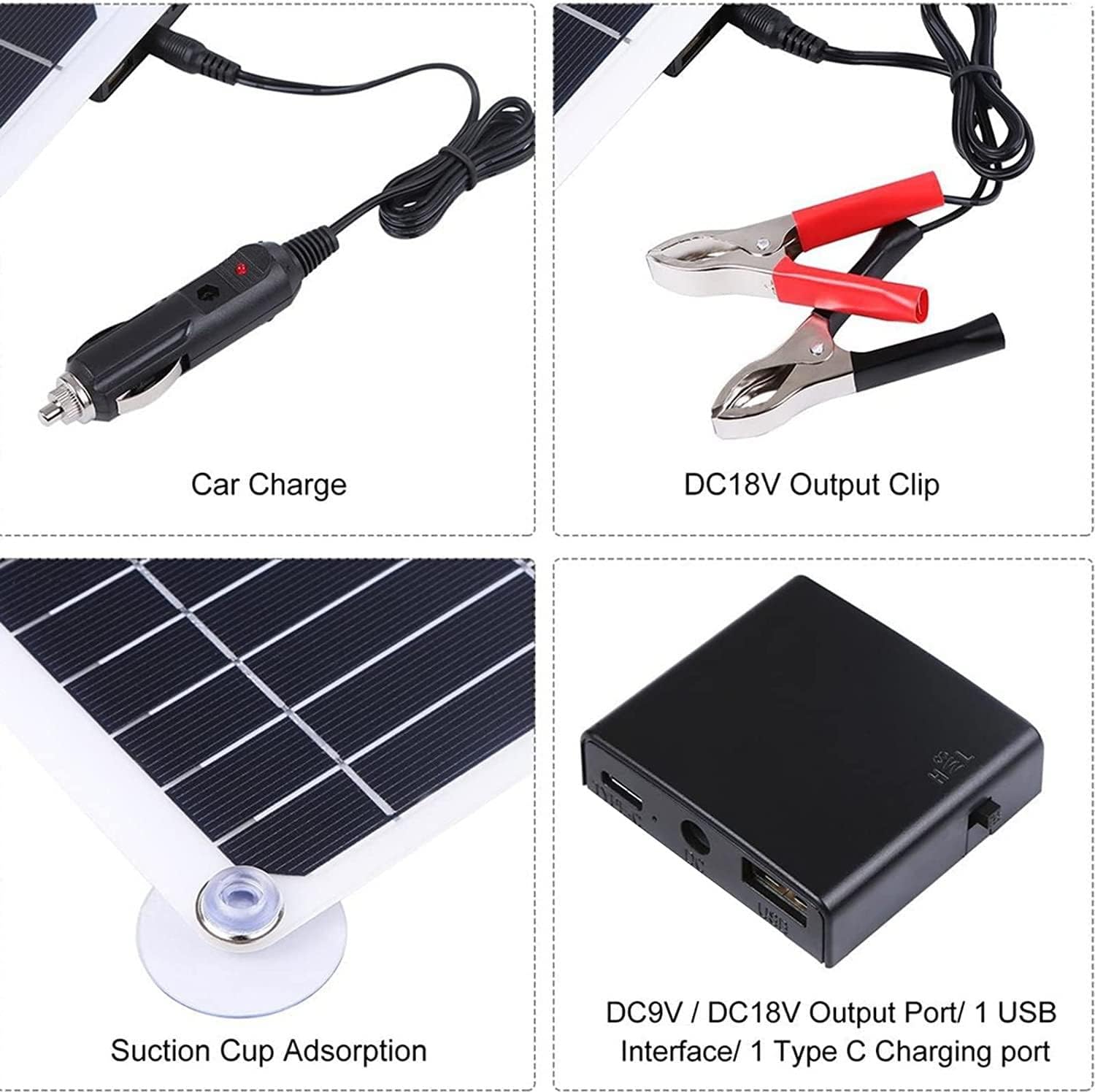 250W Solar Panel, with 30A Charge Controller Foldable Solar Panel Solar Generator, Emergency Power Supply for Outdoor Camping Travel Fishing,2 * 250W