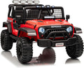 24V Ride on Car for Kids, 2 Seater Electric Truck with Parent Remote Control, Spring Suspension, 2 Speeds, LED Headlight & Music Player, Kids Electric Vehicle for Aged 3-8 Years, Red