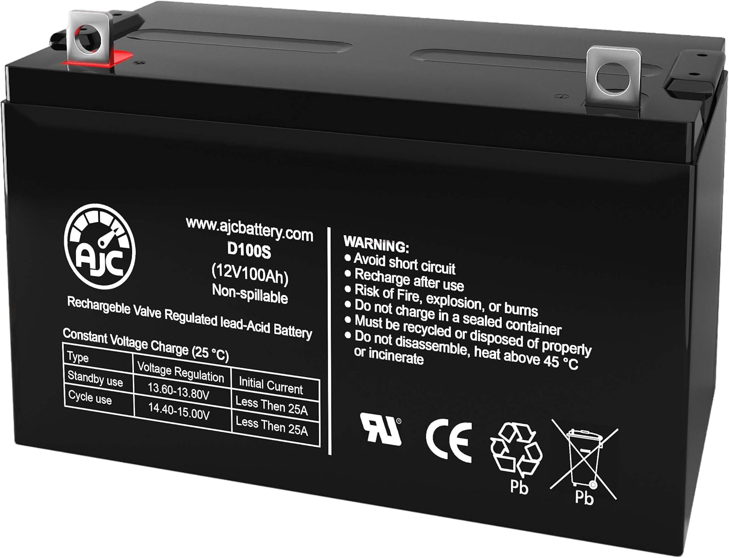 AJC Battery Compatible with Patriot Solar 100W Portable Generator 12V 100Ah Solar Battery