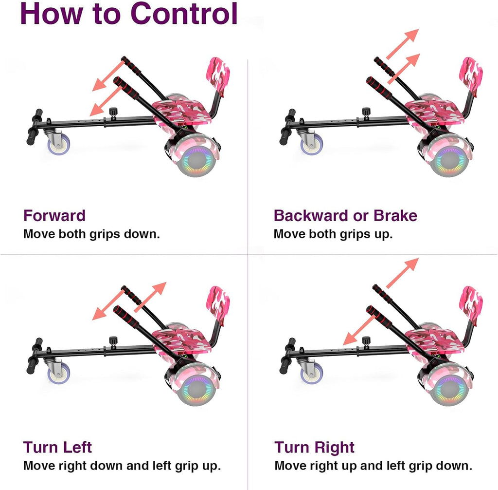 FLYING-ANT Self Balance Scooter Seat Attachment 6.5' Two-Wheel Self Balancing Electric Scooter with LED Light Flash Lights Wheels