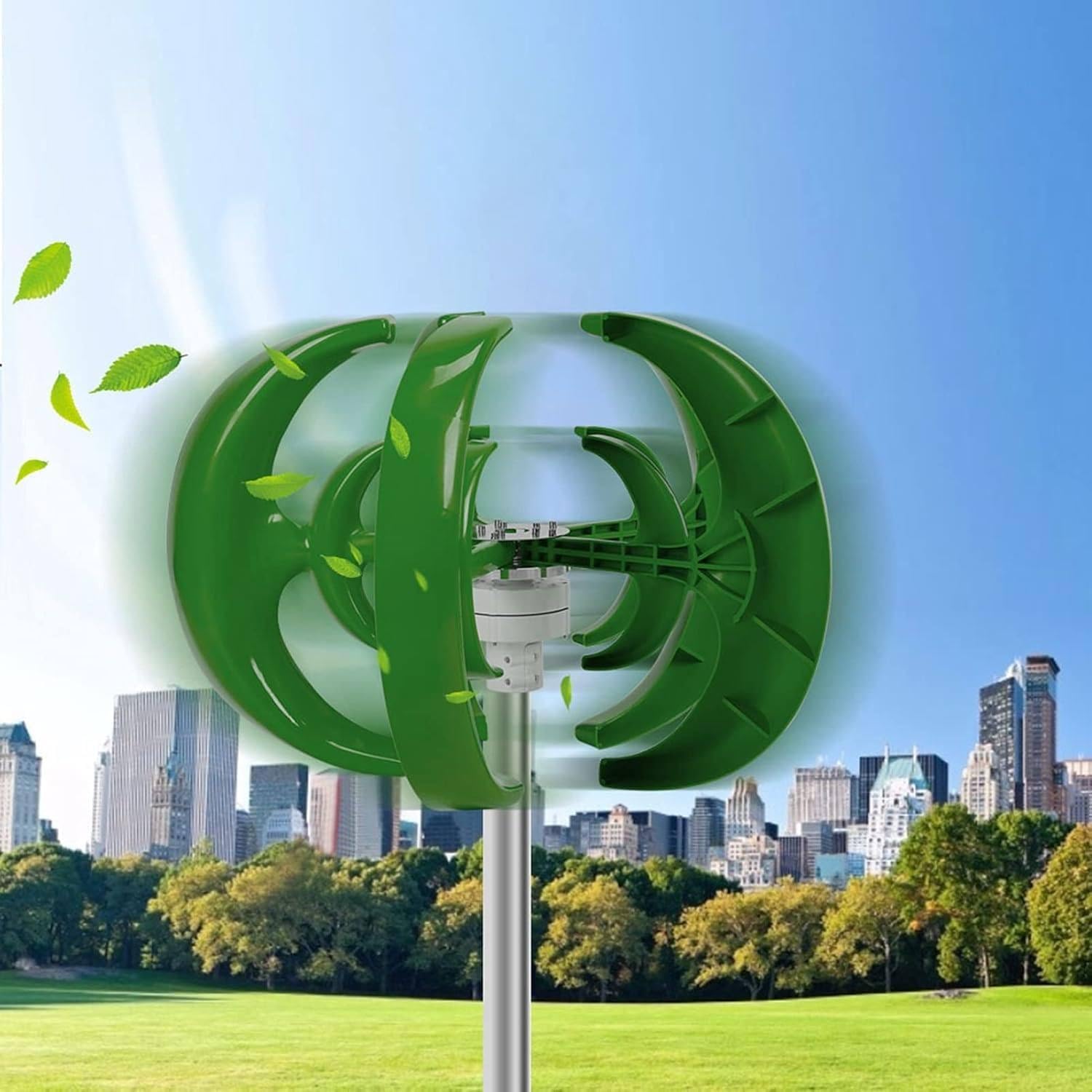 1000W Wind Turbine Generator Kit 12V 24V No Cost Energy Windmill Vertical Axis Wind Turbine Generator Home Three Phase Generator Maglev Breeze Start,24V-Green