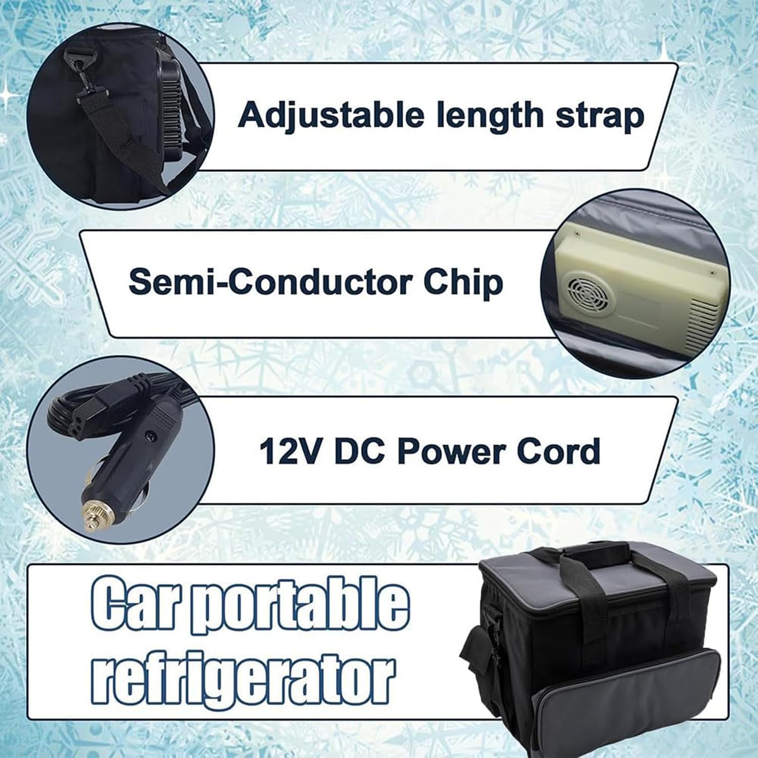 Universal Portable Electric Refrigeration Bag 15 Liters, 12V Dc Car Refrigerator, Good Freshness Preservation Effect, Suitable For Cars, Rv Camping.