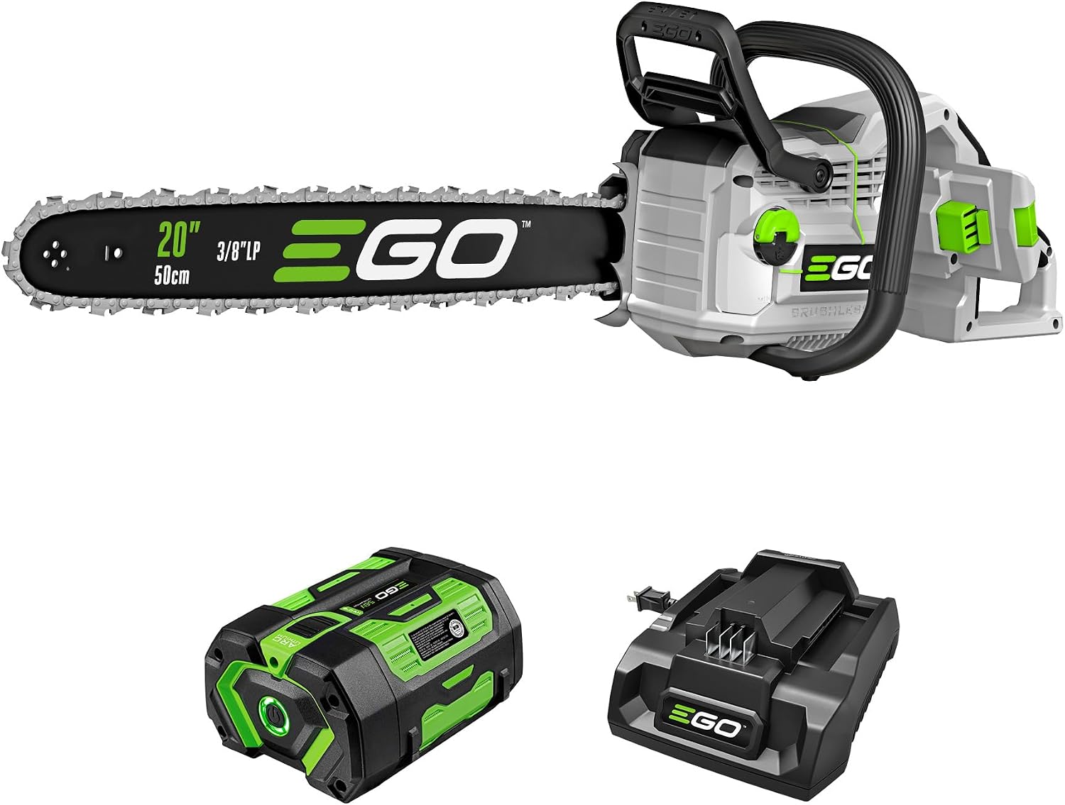 EGO POWER+ Chain Saw, 20' Battery Powered Chainsaw, Electric Cordless, Includes 56V 6.0Ah Battery and Charger – CS2005