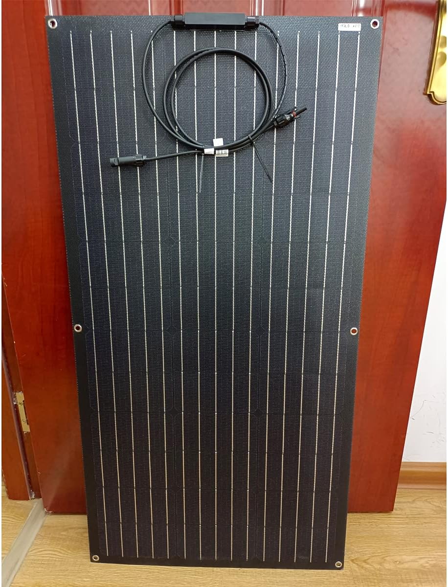 6pcs 100W Portable ETFE Flexible Mono Solar Panel for RV Boat Farm + 400W 24V Wind Turbine Generator + Hybrid Controller + Solar Extension Cable + Connector - 1000 Watts Wind Solar Hybrid System