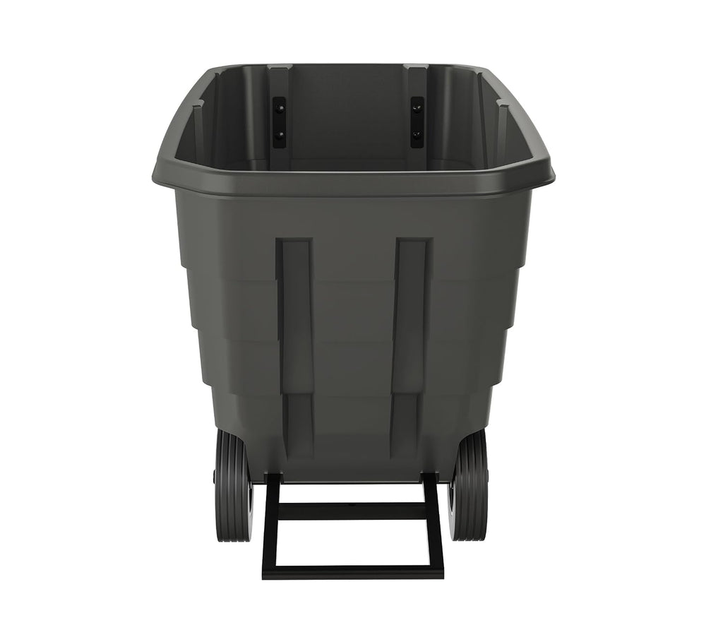 Suncast Commercial Light Duty 1/2 Cubic Yard Roto-Molded Tilt Truck with Integrated Brake, 500-Pound Capacity, 62' L x 34.5' W x 28' H