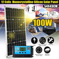 100W 18V Portable Solar Panel，High Efficiency Waterproof Monocrystalline Solar Panel for Outdoor Adventure, Road Trip, Emergency, Travel, Camping, RV(50a Controller)