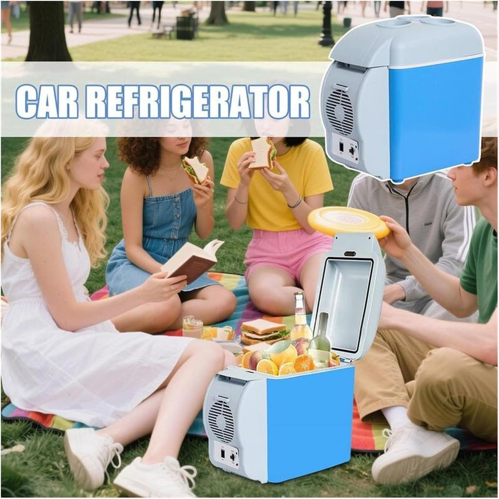 Travel Electric Fridge 7.5L Quiet Double-Mode Travel Vehicle Electric Cooler Car Freezer For Bedroom RV Kitchen Camping