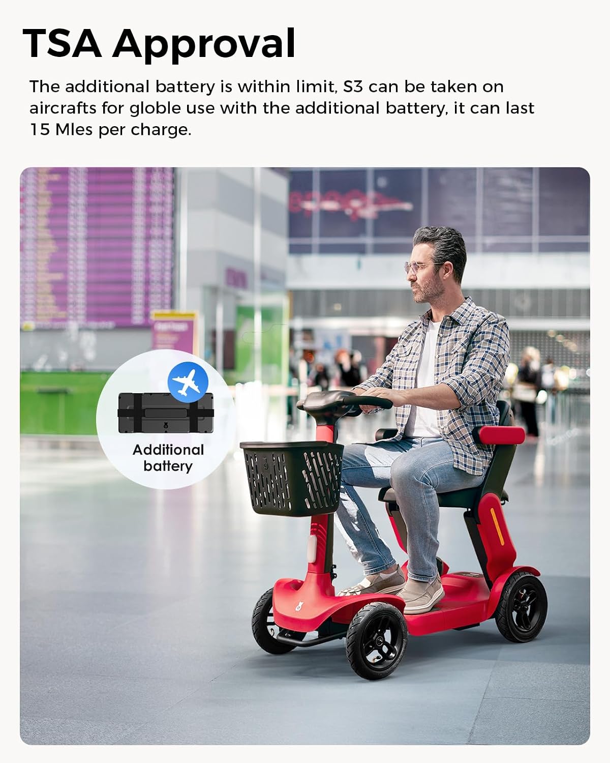 Paiseec Mobility Scooter S3 Pro 40 Miles, Airline Approved Mobility Scooter for Seniors, Intelligent Speed Control Foldable Mobility Scooters, 250W Powered All Terrain Mobility Scooters for Adults