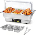 Dyna-Living Electric Chafing Dishes for Buffet, 9.5QT 1/3 Size Pan Chafing Dish Buffet Set 600W Electric Buffet Servers and Warmers with Temp Control Display Food Warmers for Parties Catering Buffet