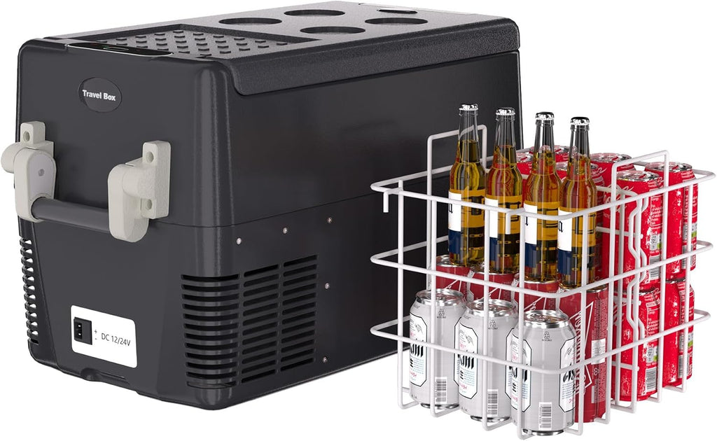PrecisionAuto Portable Car Fridge Refrigerator 12v/24v - DC 110~240v AC Fridge Freezer for RV, Truck, Camping - 52 Quarts Electric Cooler for Vehicles Truck Van RV Camper SUV Boat Travel & Outdoor