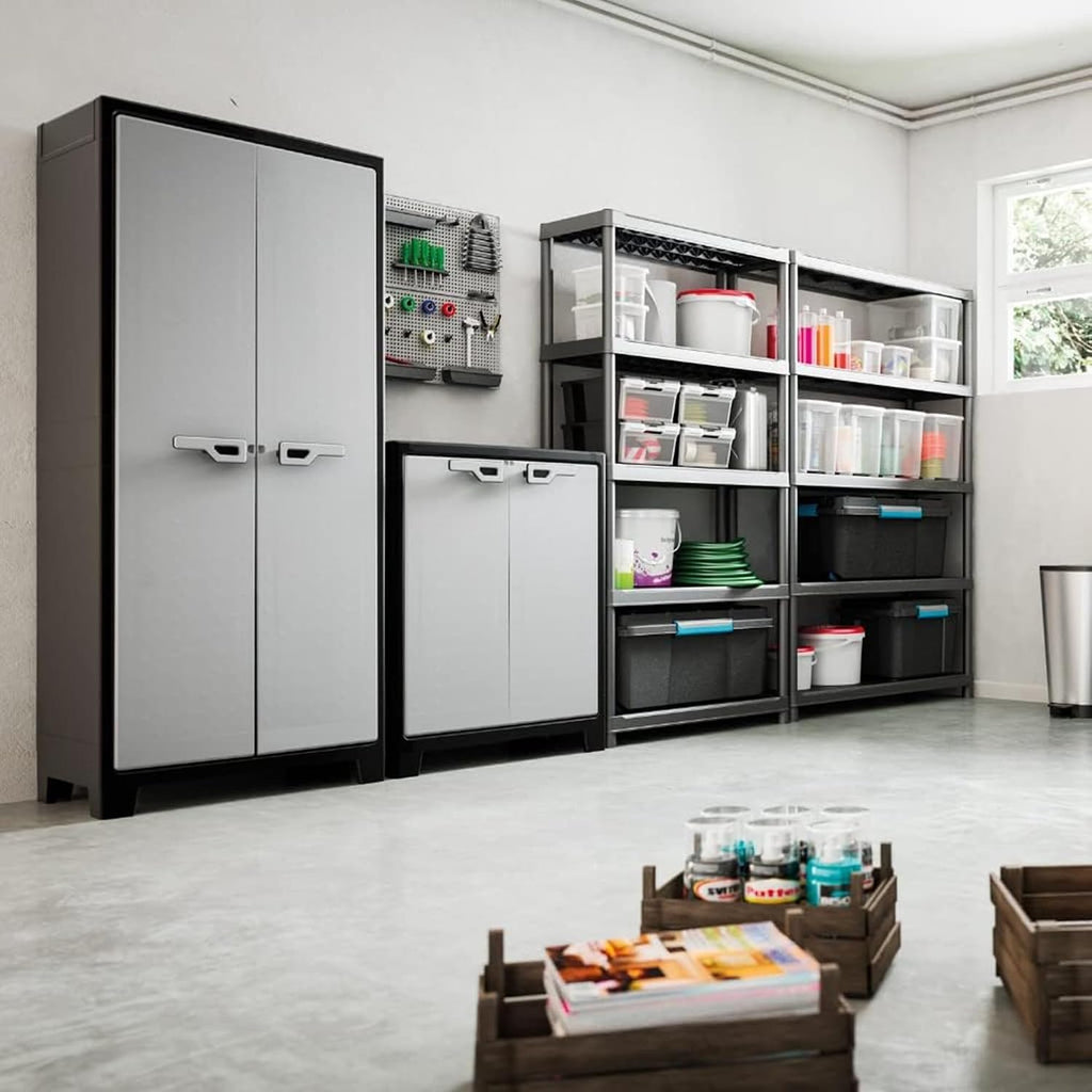 KIS Armadio a esterno impermeabile Grigio/Nero Titan High Cabinet