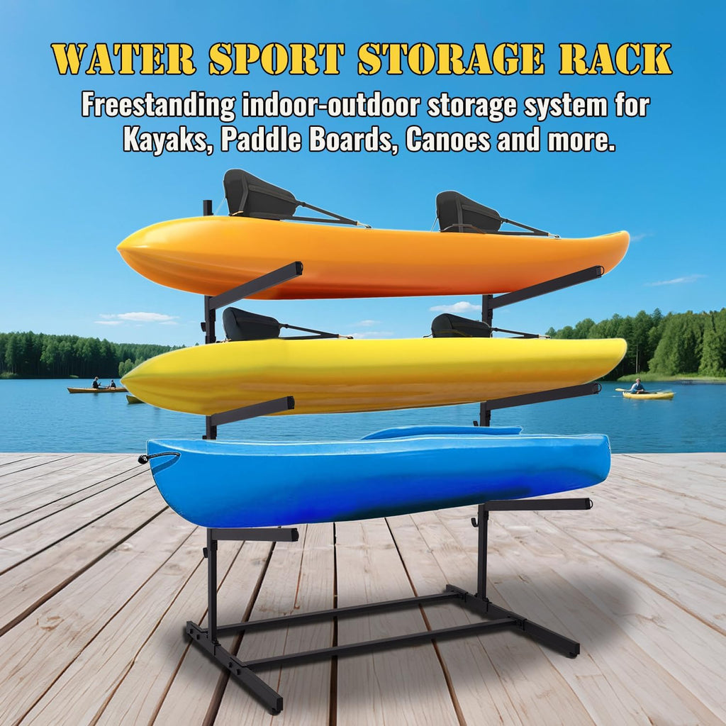Kayak Storage Rack, Heavy Duty Kayak Racks for Garage and Outdoor Storage, Storage Rack for Kayak, Canoe, Surfboard & Paddleboard.